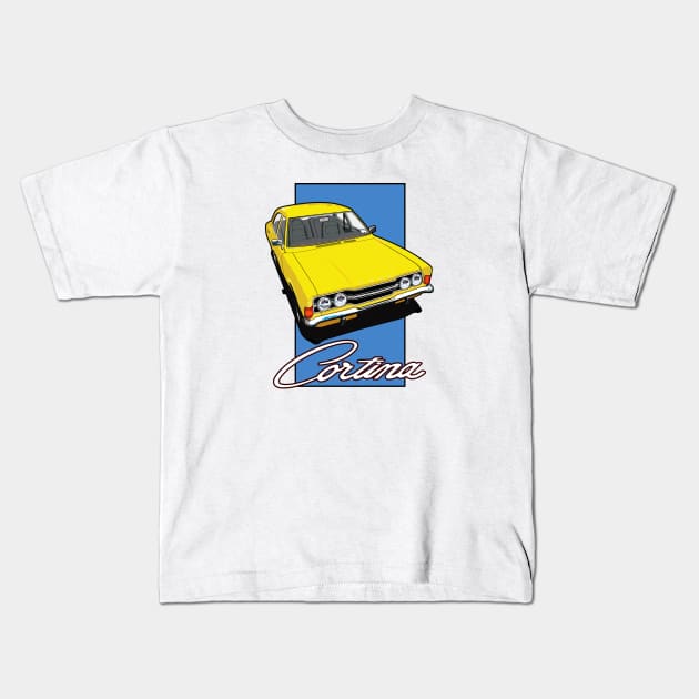 Ford Cortina 2000E Kids T-Shirt by Limey_57